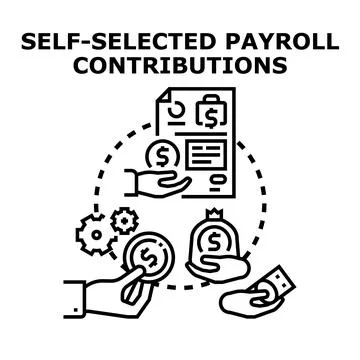 Self selected payroll contributions concept illustration Stock Illustration