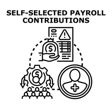 Self selected payroll contributions for retirement planning Stock Illustration