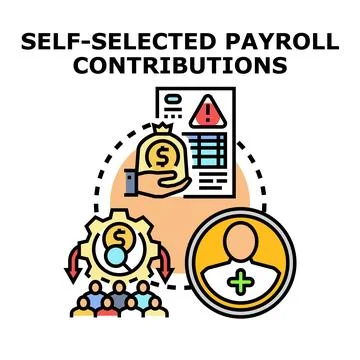 Self selected payroll contributions for retirement planning Stock Illustration