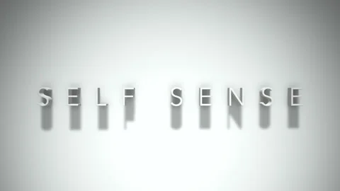 Self sense 3D title animation with shadows on a white background Video stock 297800359