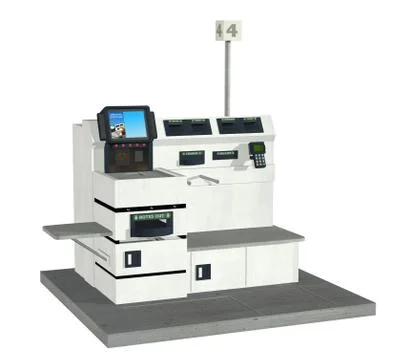 Self Serve Checkout Stock Illustration