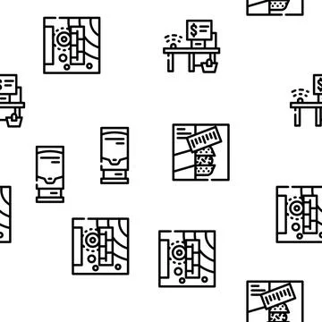 Self Service Buying Vector Seamless Pattern Stock Illustration