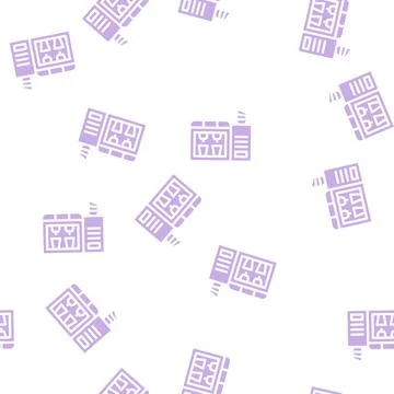 Self-service coffee machine glyph vector seamless pattern Stock Illustration
