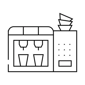 Self-service coffee machine line icon vector illustration Stock Illustration