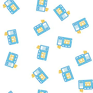 Self-service coffee machine vector seamless pattern Stock Illustration