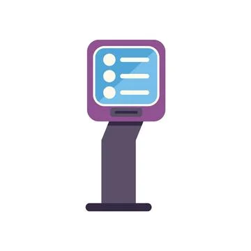 Self service digital information kiosk with menu interface Stock Illustration