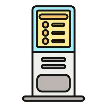 Self service kiosk machine providing digital information display Stock Illustration