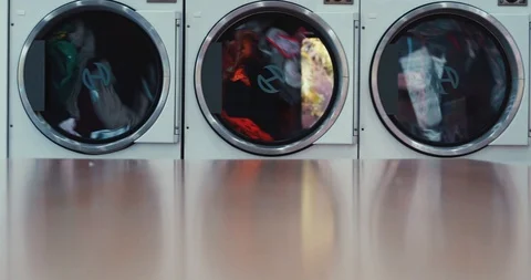 Self Service Laundry Shop 库存影片 90820883