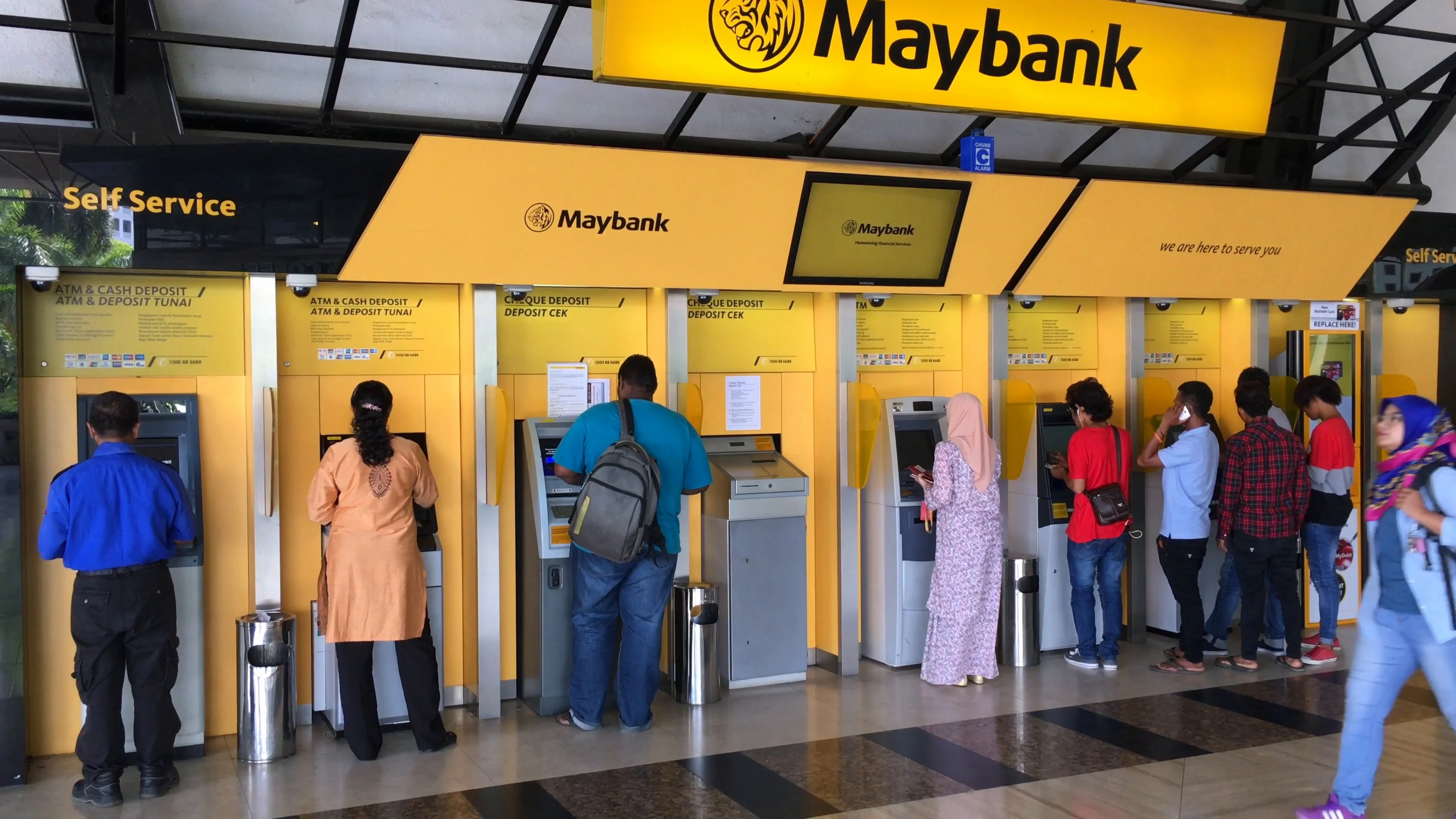 Self Service At Maybank Malaysia Stock Video Pond5