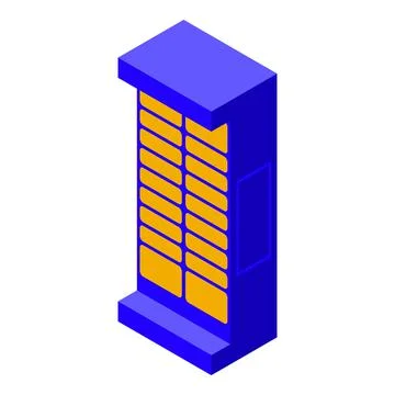 Self-service parcel delivery locker icon isometric vector. Package service Stock Illustration