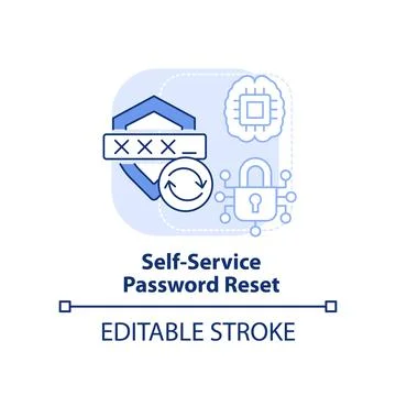 Self-service password reset light blue concept icon Stock Illustration