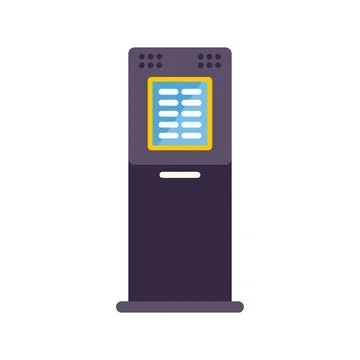 Self service payment terminal machine flat illustration Stock Illustration