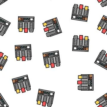Self service professional machine for preparing coffee vector seamless patter Stock Illustration
