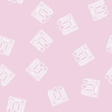 Self service professional machine for preparing coffee line seamless pattern Stock Illustration