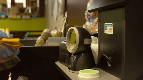 Self-service scanner at a supermarket Stock Footage 128564452
