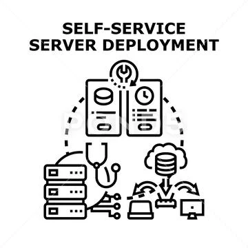 Self service server deployment for cloud computing 스톡 일러스트