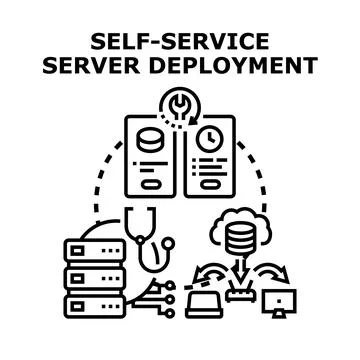 Self service server deployment for cloud computing Illustrazione stock