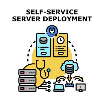 Self service server deployment for cloud computing Stock Illustration