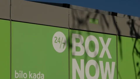 Self service terminal for automatic delivery of small parcels and packets Video stock 296851816