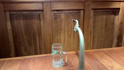 Self serving beer tap automatically moving Stock Footage 318757584