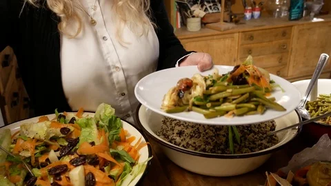 Self serving food in restaurant Stock Footage 75243205