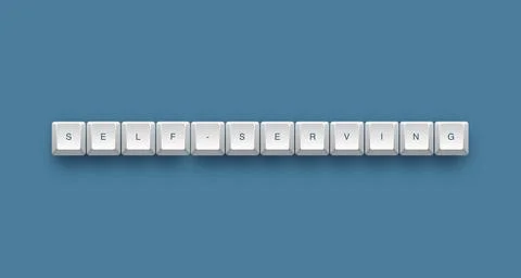 Self-serving text on a 3d keyboard button with shadow concept series Stock Illustration