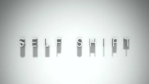 Self shift 3D title animation with shadows on a white background Video stock 297800980