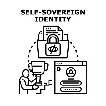 Self sovereign identity managing digital data privacy Illustrazione stock
