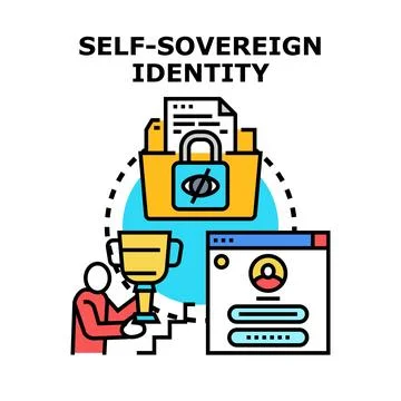 Self sovereign identity managing digital data privacy Stock Illustration