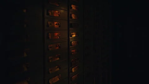 Self Storage Deposit Boxes Inside Bank Vault Room Stock Footage 275898456