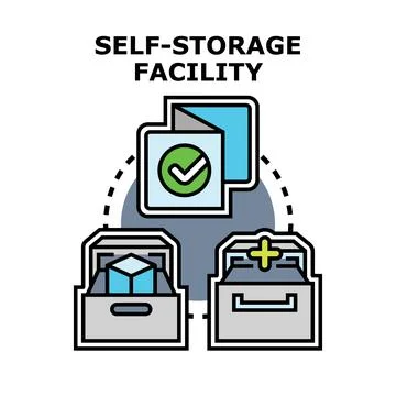 Self storage facility items and service concept イラスト素材