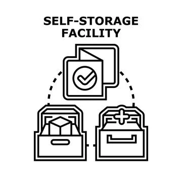 Self storage facility items and service concept イラスト素材
