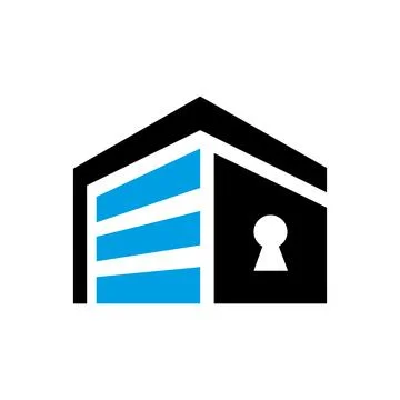 Self storage logo design template. Safe storage garage vector illustration. With Stock Illustration