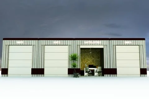 Self storage office Stock Illustration