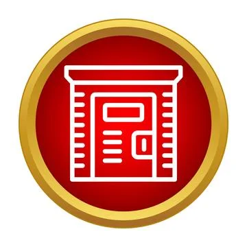 Self storage unit rental facility service icon Stock Illustration