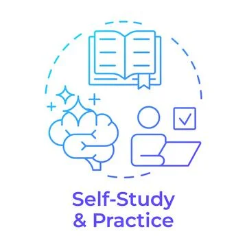 Self study and practice blue gradient concept icon Stock Illustration
