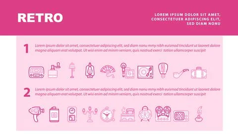 Self Study Lessons Landing Header Vector Stock Illustration