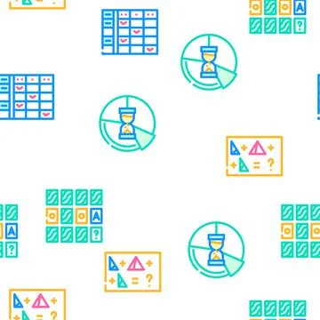 Self Study Lessons Vector Seamless Pattern Stock Illustration