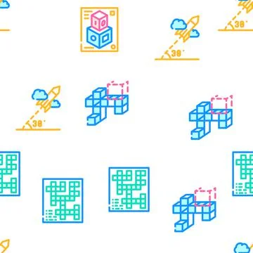 Self Study Lessons Vector Seamless Pattern 스톡 일러스트