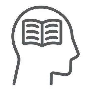 Self study line icon, e learning and education Stock Illustration