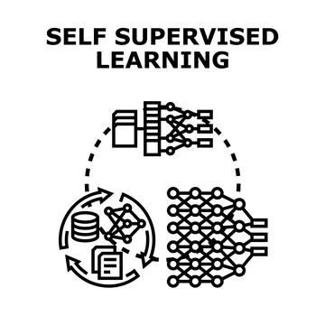 Self supervised learning process using data and artificial neural network 스톡 일러스트