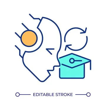 Self supervised learning RGB color icon Stock Illustration