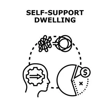 Self support dwelling concept vector illustration Stock Illustration