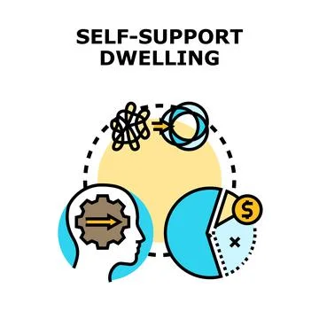 Self support dwelling concept vector illustration Illustrazione stock