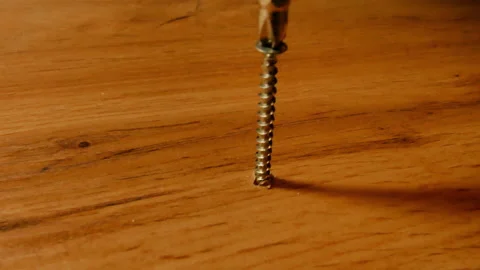 Self tapping screw in a counter Stock Footage 145799570
