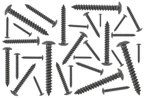 Self-tapping screw  isolated on white background with clipping path. Macro sh Stock Photos