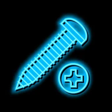 Self-tapping screw neon glow icon illustration Stock Illustration