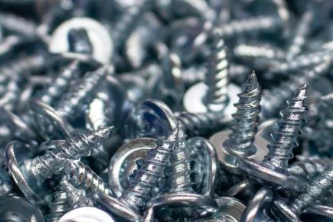 Self tapping screw. Stock Photos