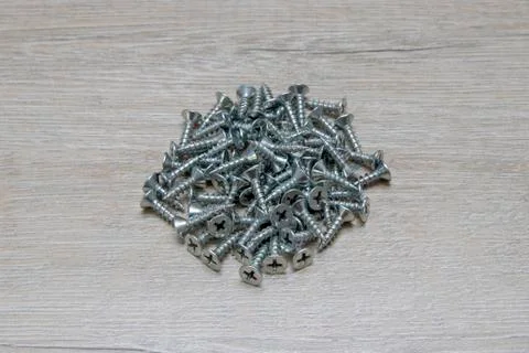 Self tapping screw. Screw. Stock Photos