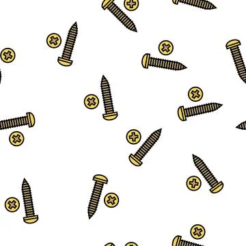 Self-tapping screw vector seamless pattern Stock Illustration